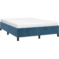 Syfax Giroletto senza Materasso Blu Scuro 140x200 cm Velluto