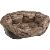 Ferplast Cuccia per cani e gatti, cestino in plastica con cuscino, dimensioni L 73 x 55 x 27 cm, , nero