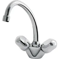 Ideal standard ALPHA miscelatore per lavabo a due maniglie con bocca per tubo e scarico a pulsante cromo