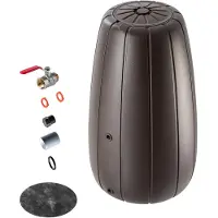 Kadax Serbatoio per acqua piovana Serbatoio per acqua piovana 200L + rubinetto con vaso per fiori 2in1