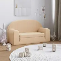 Prolenta Maison Exclusive - Divano letto per bambini, 2 posti, color crema, in morbido peluche