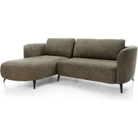 Furnlux Classic FURNLUX Divano angolare Amalfi Verde Muschio e Nero 260cm / Colore principale: Verde / Dimensioni: 260 x 86 x 180 cm