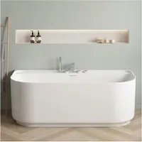 MOB-IN Vasca da bagno in acrilico bianco da parete EQUINOXE 170cm