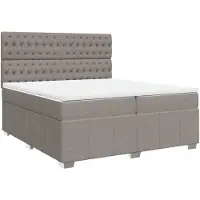 Syfax Giroletto a Molle con Materasso Tortora 200x200 cm in Tessuto