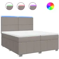 Syfax Giroletto a Molle con Materasso Tortora 200x200 cm in Tessuto