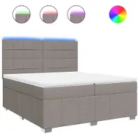 Syfax Giroletto a Molle con Materasso Tortora 200x200 cm in Tessuto