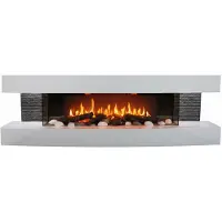 Chemin†™Arte - Caminetto elettrico da parete Lounge 3XL 150 cm con effetto fiamme LED, riscaldamento programmabile, telecomando