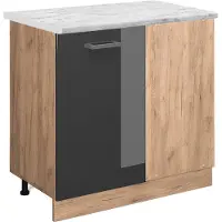 Vicco Mobile ad angolo cucina R-Line Antracite lucido 86 cm PL Marmo, Model 45602