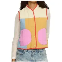 Selfhood Women's Quilted Vest Gilet tempo libero Donna (M, beige)