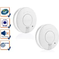 Smartwares set di 2 rilevatori di fumo fotoelettrici, batteria di 5 anni, adatti alle cucine