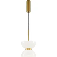 Maytoni Lampada a sospensione moderna Kyoto in oro, vetro bianco, LED 11W, , luce calda 3000K
