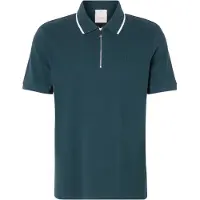 Calvin Klein Ss Tipped Zip Pique Dark Teal Taglia: L | Polo Outlet | Uomo | Ciano