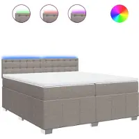 Syfax Giroletto a Molle con Materasso Tortora 200x200 cm in Tessuto