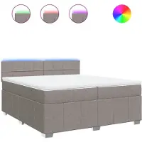 Syfax Giroletto a Molle con Materasso Tortora 200x200 cm in Tessuto