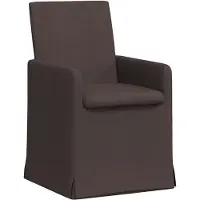 vidaXL Sedie da pranzo, 2 pezzi, tessuto, marrone scuro, 57 x 67 x 95 cm