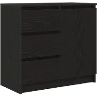 vidaXL Credenza con cassetto look rovere nero 71x35x65 cm