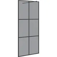 vidaXL Schermo doccia walk-in nero 90 x 195 cm Vetro temperato
