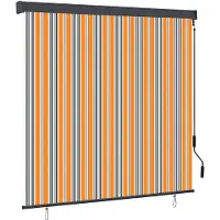 vidaXL Tenda a rullo gialla e blu, 180 x 250 cm, in tessuto e alluminio