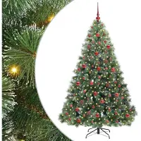 vidaXL Albero di Natale artificiale con 300 LED verde 180 cm PE e PVC