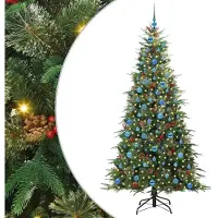 vidaXL Albero di Natale artificiale pieghevole verde 210 cm PE e PVC