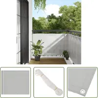 The Living Store Paravento per balcone grigio chiaro 90x400 cm 100% poliestere Oxford
