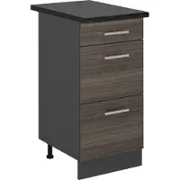 Vicco Mobiletto base per cucina R-Line Grigio nobile 40 cm con cassetti, PL Antracite, Model 53693
