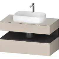 Duravit Collection One Meuble sous-vasque sur console, 1 tiroir, 1 tiroir, découpe au centre, 1000x550x600mm, niche graphite super mate, QA4731080830010, QA4731080830010