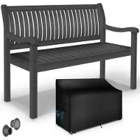 Tillvex panca da giardino in legno antracite 150 cm / 3 - 4 persone panca da parco panca solida arredo giardino giardino