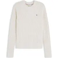 Tommy Hilfiger Cotton Cable Fine Gg Ivory Petal Heather Taglia: L | Maglioni a maglia Outlet | Donna | Bianco