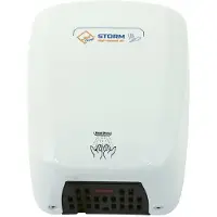 Jet Dryer Asciugamani a getto - Asciugamani ad aria calda Storm, plastica ABS, bianco 8596220006370