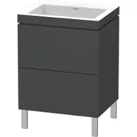 Duravit L-Cube c-bonded Ensemble vertical, 2 tiroirs, sans trop-plein, sans trou pour robinetterie, 600x698x480mm, LC6936N4949, LC6936N4949