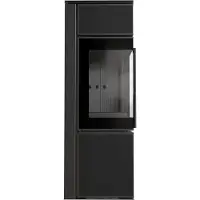 Kratki Stufa in acciaio TORA/S 8 kW Ø 150 quarzo sinterizzato Nero Assoluto rivestimento nero con porta a molla