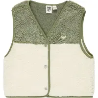 Roxy Kid's Iconic Color Block Gilet in pile Bambini (12 Years - L, bianco/olivia)