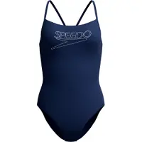 Speedo Women's Endurance+ Logo Thin Strap One Piece Costume intero Donna (38, blu)