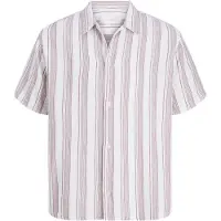 Jack & Jones Camicia 'JORNantucket' rosso scuro / bianco