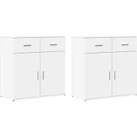 vidaXL Credenze 2 pz. Bianco 79x38x80 cm Materiale a base di legno