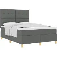 vidaXL Letto a molle con testiera grigio scuro 160 x 200 cm in tessuto