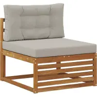 vidaXL Set da salotto da esterno, 6 pezzi, colore naturale e grigio chiaro