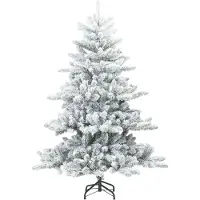 vidaXL Albero di Natale artificiale pieghevole bianco 150 cm PVC e acciaio