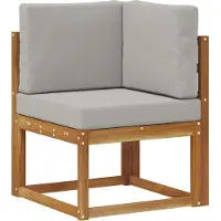 vidaXL Set da salotto da esterno, 7 pezzi, colore naturale e grigio chiaro