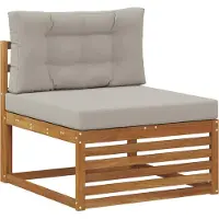 vidaXL Set da salotto da esterno, 6 pezzi, colore naturale e grigio chiaro