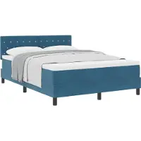 vidaXL Letto a molle con materasso blu scuro 160 x 200 cm in velluto