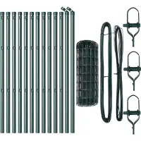 vidaXL Recinzione perimetrale da fissare a terra, modello europeo, acciaio rivestito in PVC, 25 x 0,4 m