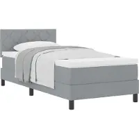vidaXL Letto a molle con testiera grigio chiaro 90 x 200 cm in tessuto