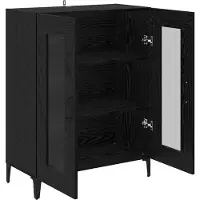 vidaXL Credenza look rovere nero 69,5 x 34 x 90 cm