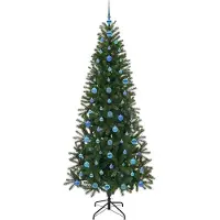 vidaXL Albero di Natale artificiale, verde, 210 cm, realizzato in PE e PVC