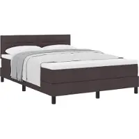 vidaXL Letto a molle con testiera marrone scuro 140 x 200 cm in tessuto