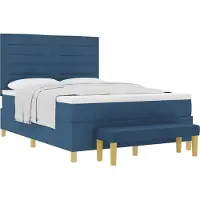 vidaXL Letto boxspring con testiera , blu, 200 x 160 cm, tessuto