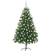 vidaXL Albero di Natale con 300 LED con supporto Verde 180 cm PE