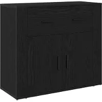 vidaXL Credenza in rovere nero 80 x 33 x 150 cm Materiale a base di legno